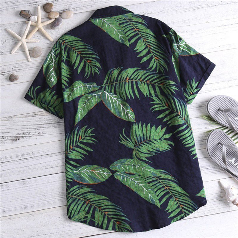 Beach holiday print men's shirt - SunneySteveBeach holiday print men's shirtMen's clothingSunneySteveSunneySteveCJNSTXYH01123-Green-5XL